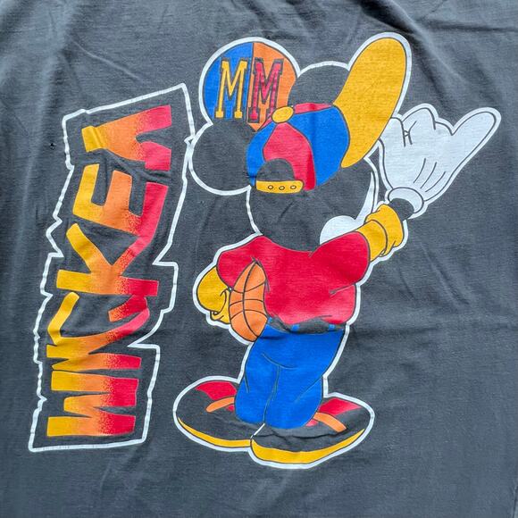 Vintage Mickey Mouse Basketball Hip Hop Faded T Shirt Disney Mickey Unlimited - Picture 8 of 13